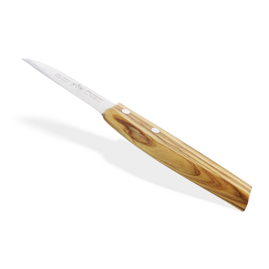 Otto Herder Schälmesser – 18,5 cm – Gerade Klinge – Olivenholz-Griff – 100% Made in Solingen