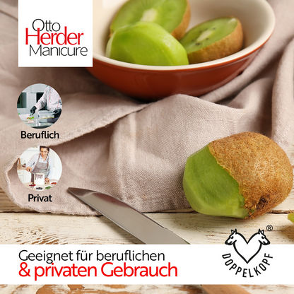 Otto Herder Schälmesser – 18,5 cm – Gerade Klinge – Olivenholz-Griff – 100% Made in Solingen