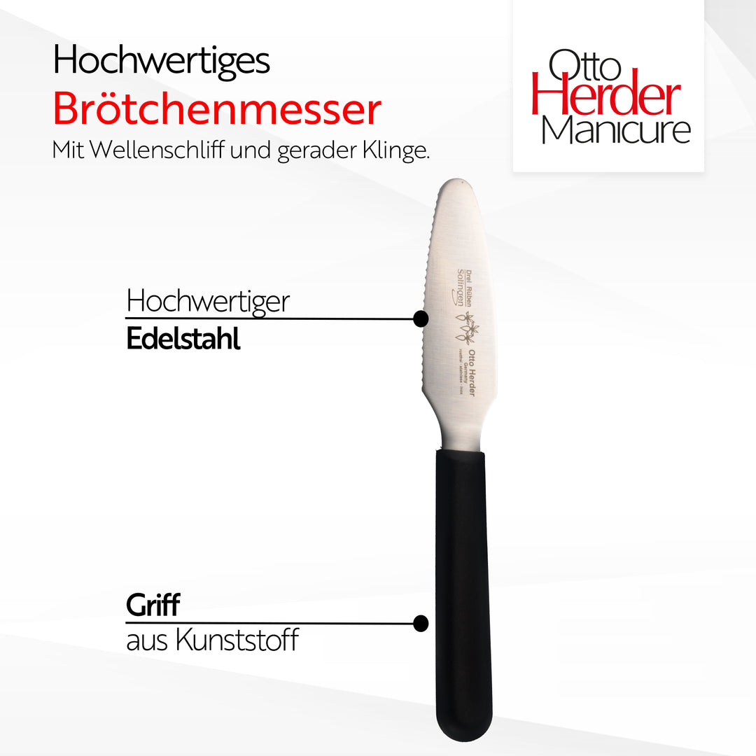 2in1 Brötchenmesser 4er Set, 21 cm