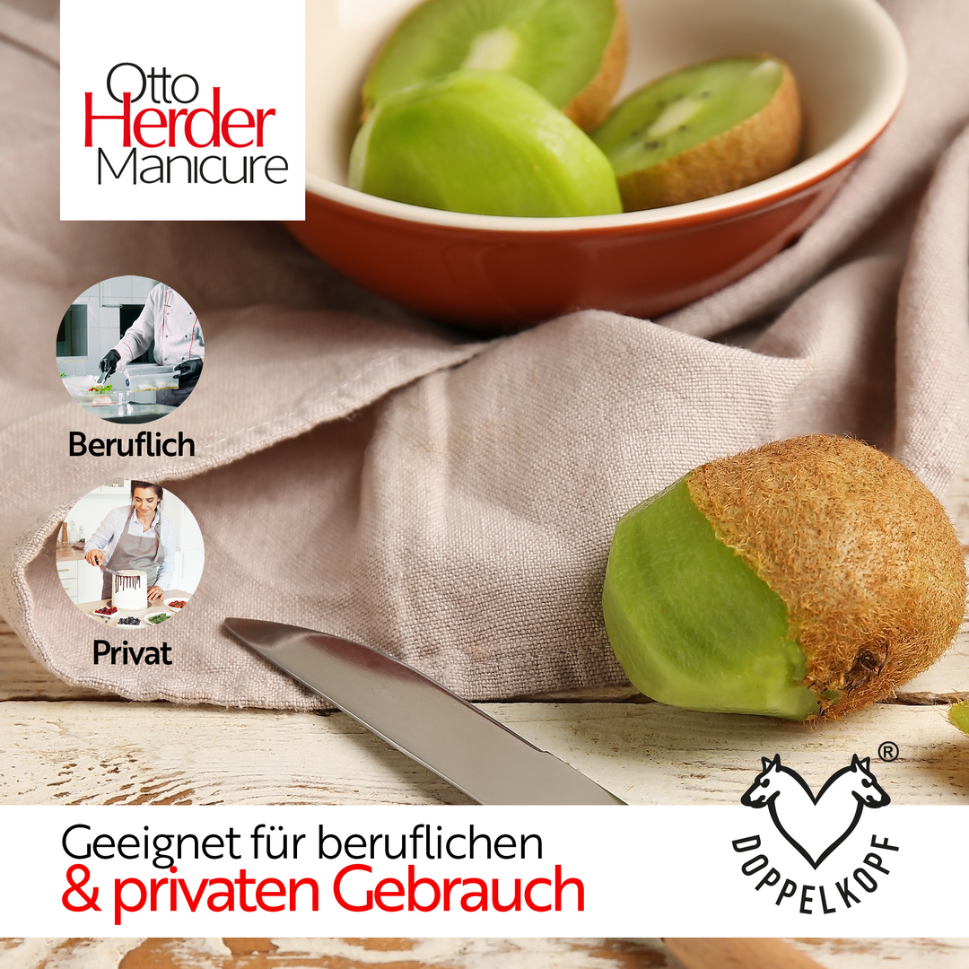 Otto Herder Küchenmesser-Set aus Solingen – Obstmesser & Gemüsemesser aus rostfreiem Edelstahl mit Olivenholz-Griffen